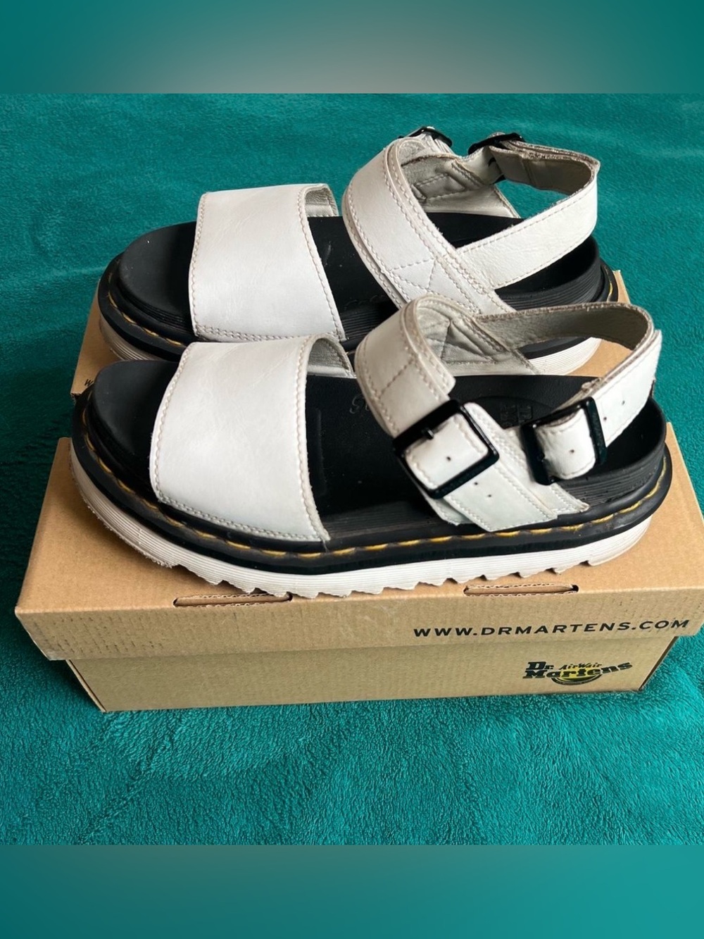 Dr. Martens White Leather Sandals